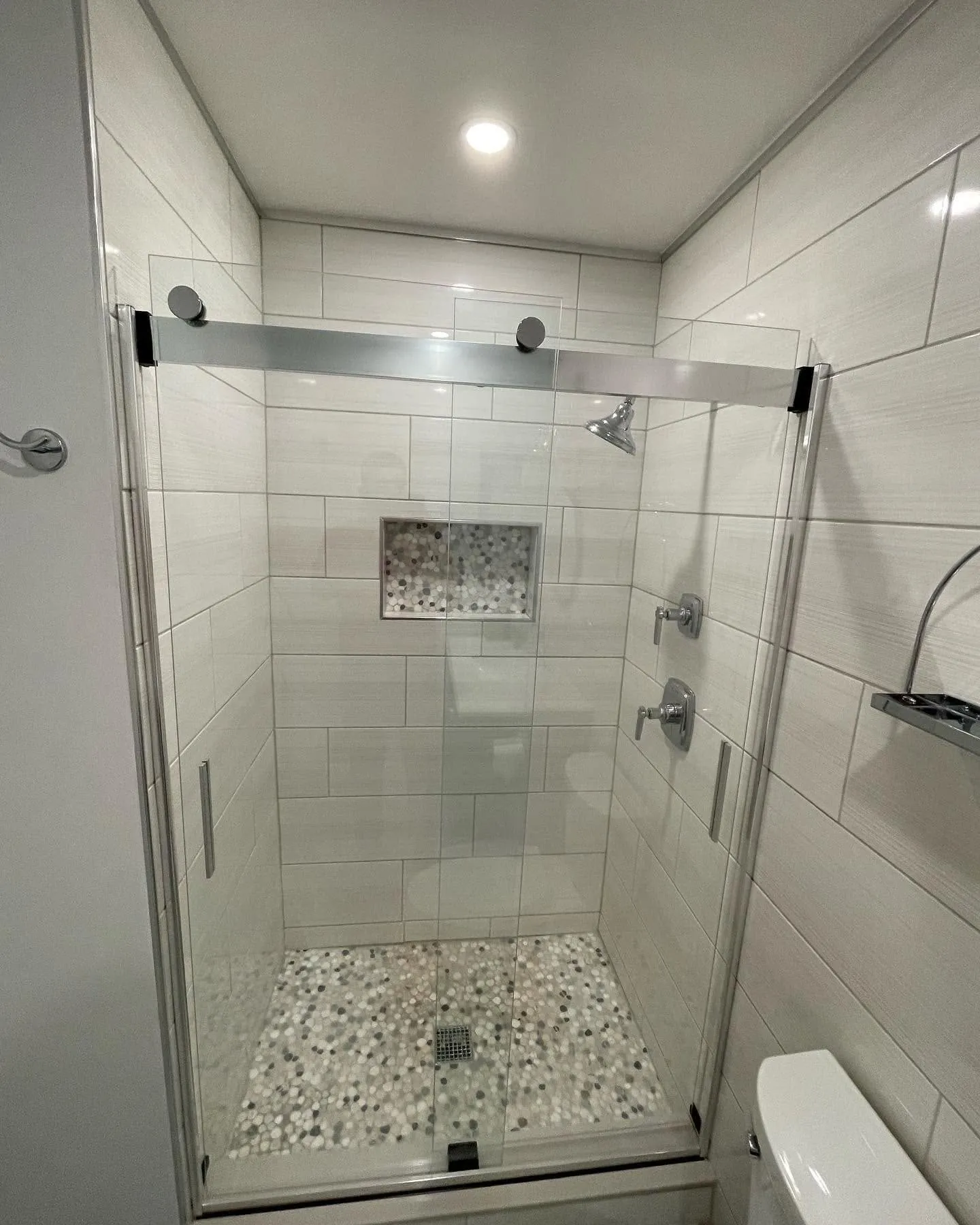 Tiled walk-in shower